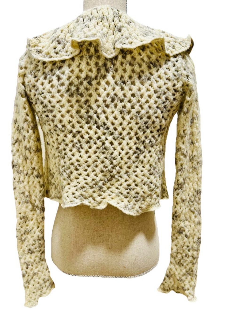 Kimchi Blue Chunky Knit Cropped Open Cardigan W Tie S Soft Romance Lagenlook - Picture 3 of 7